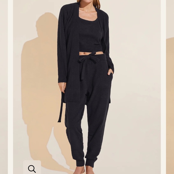 Eberjey Black Fitted Crop Tank Top - Picture 3 of 7